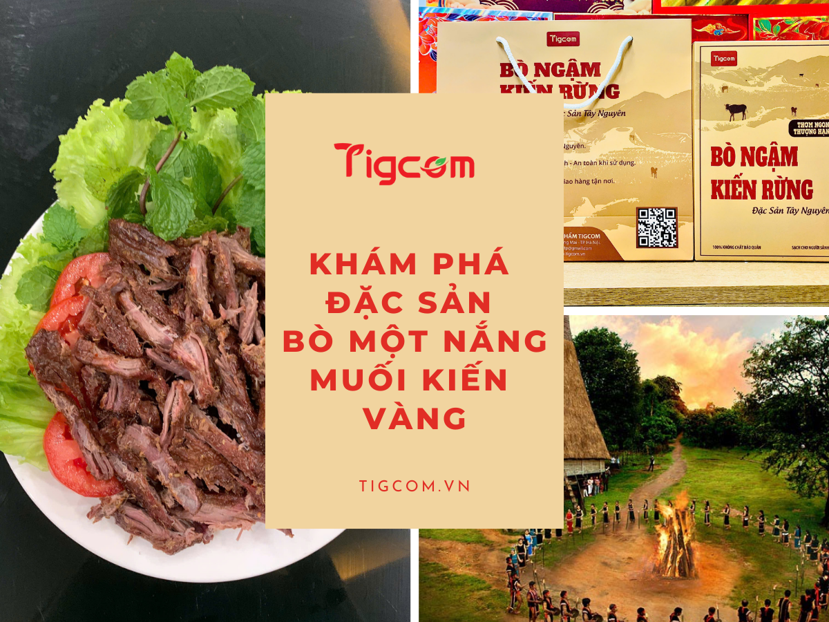 Khám phá đặc sản bò một nắng muối kiến vàng Gia Lai