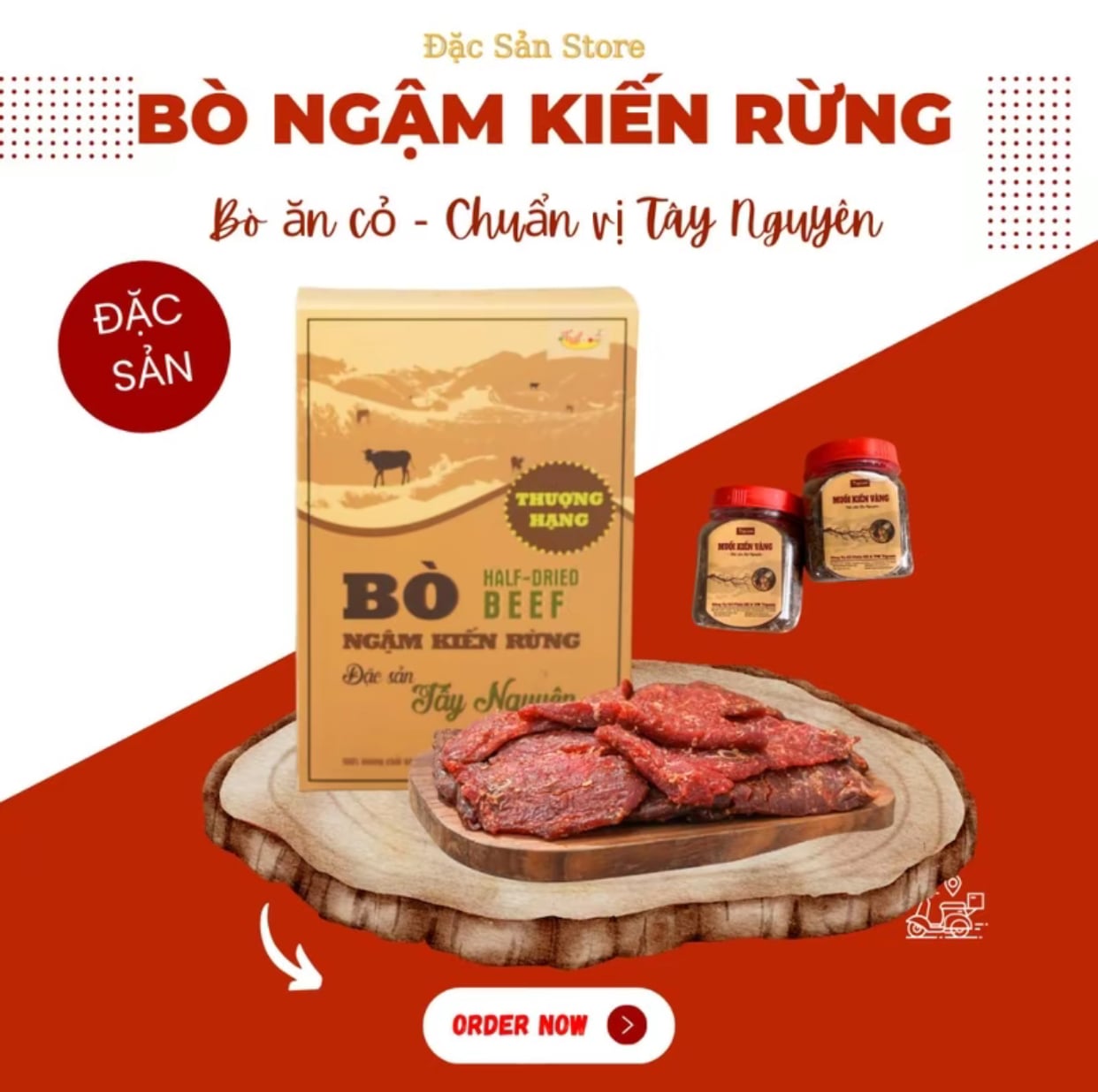 Cách làm bò một nắng muối kiến vàng chuẩn Tây Nguyên