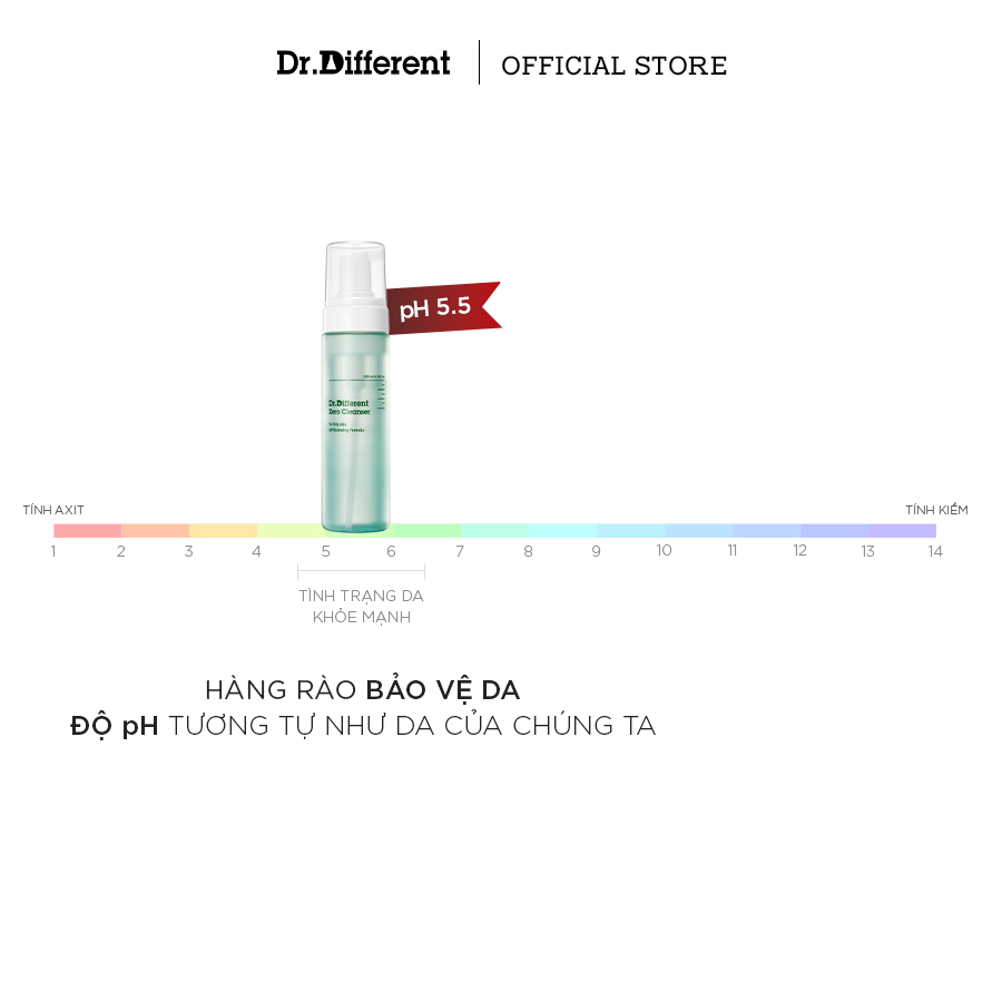 Sữa rửa mặt Dr Different dạng bọt cho da dầu, da hỗn hợp. Sản phẩm giúp làm dịu da, hỗ trợ kiểm soát dầu nhờ, cân bằng độ pH và duy trì độ ẩm tự nhiên của da.
