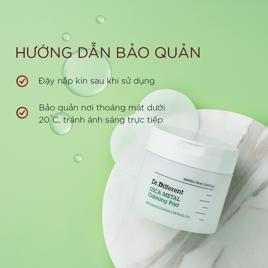 Toner Pad Dr Different giúp chăm sóc làn da nhạy cảm bị kích ứng từ cả yếu tố bên trong lẫn bên ngoài, hỗ trợ làm dịu và củng cố sức mạnh tự nhiên của làn da.