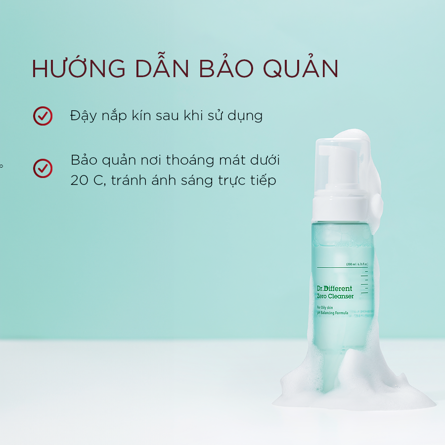 Sữa rửa mặt Dr Different dạng bọt cho da dầu, da hỗn hợp. Sản phẩm giúp làm dịu da, hỗ trợ kiểm soát dầu nhờ, cân bằng độ pH và duy trì độ ẩm tự nhiên của da.