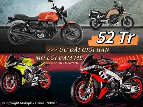 ƯU ĐÃI LÊN ĐẾN 52 TRIỆU KHI MUA APRILIA & MOTO GUZZI ( từ 1/04 - 30/06/2023)