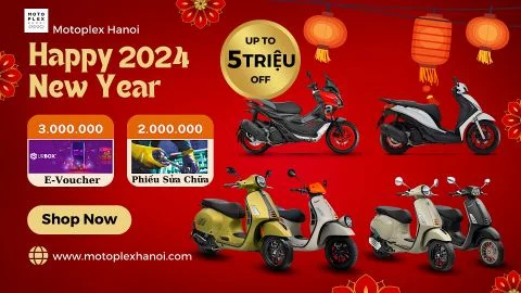 Mừng Năm Mới Đón Ưu Đãi Lên Tới 5 Triệu VNĐ Khi Mua Vespa, Piaggio, Aprilia và Moto Guzzi Tại Motoplex Hanoi