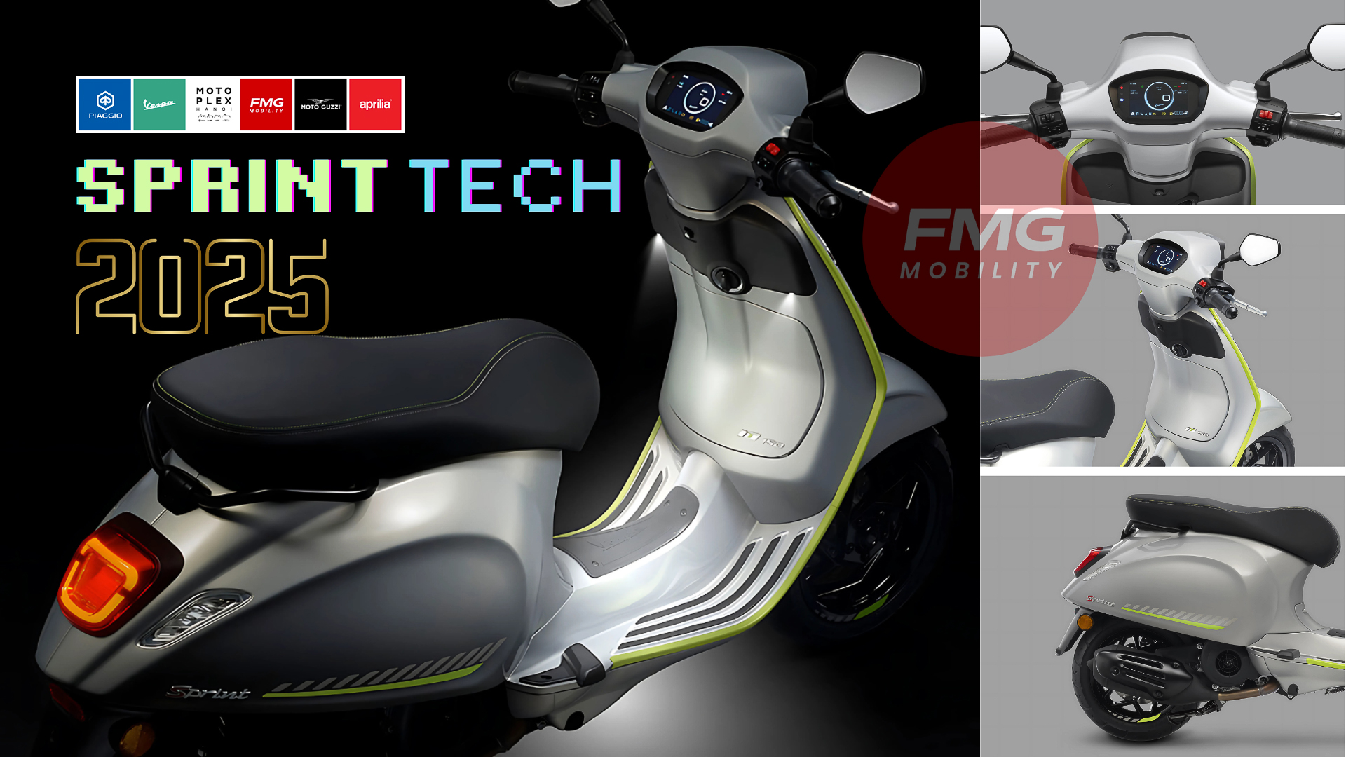 Vespa Sprint Tech 2025: Đột phá thiết kế, nâng cấp động cơ và công nghệ hiện đại