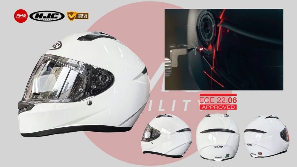 Vỏ mũ được làm từ Polycarbonate Composite, Nhẹ (chỉ từ 1.500 gram) đạt chứng nhận An toàn ECE22.06