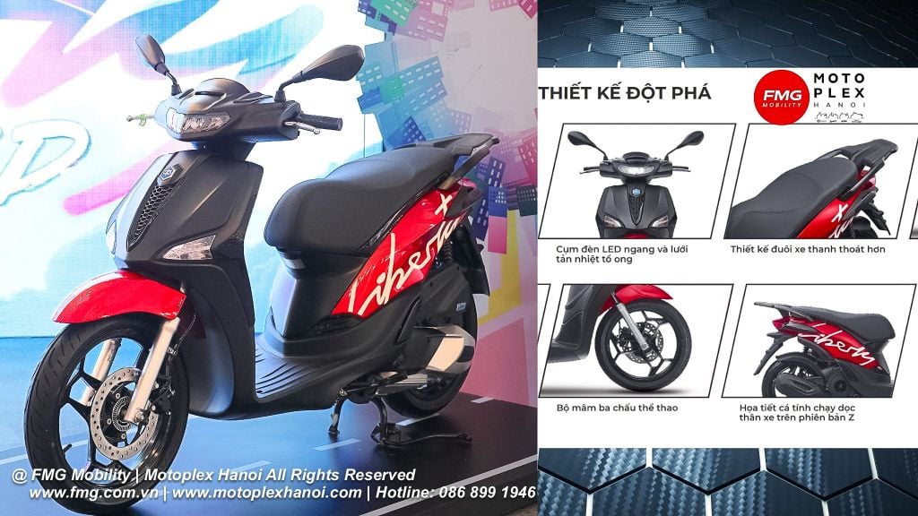 Piaggio Liberty là sự kết hợp đột phá giữa thiết kế cân đối, độ an toàn cao cùng công năng sử dụng hiệu quả.