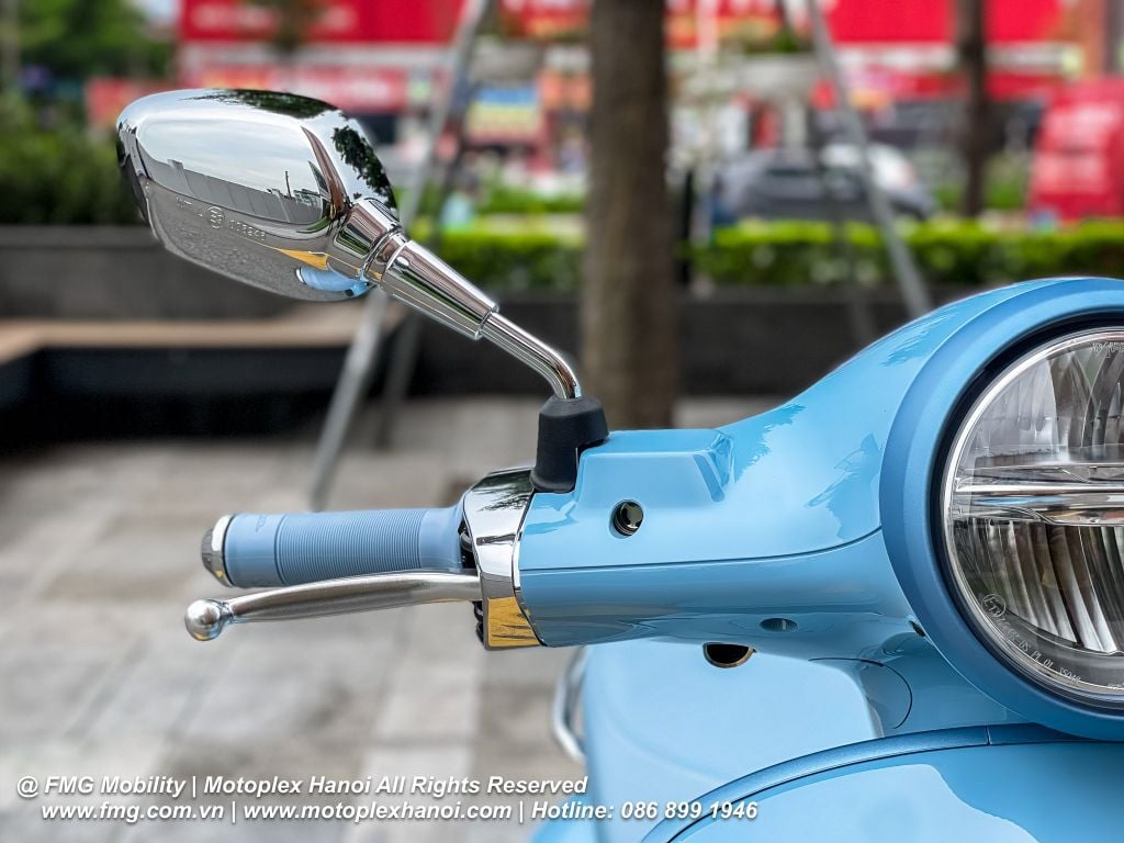 Gương chiếu hậu ốp Crome sang trọng trên Vespa Primavera
