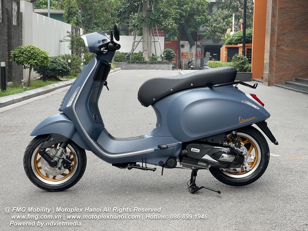 Thân xe Vespa Sprint Officina 8 được làm bằng thép nguyên khối