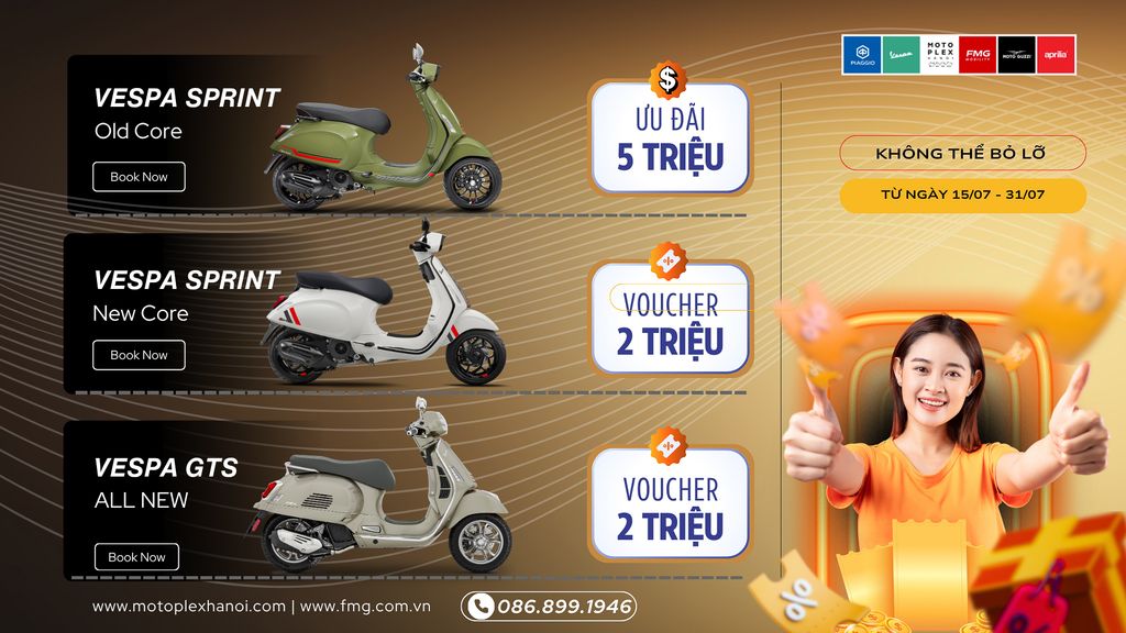 Khuyến mại mua Vespa tại Motoplex Hanoi