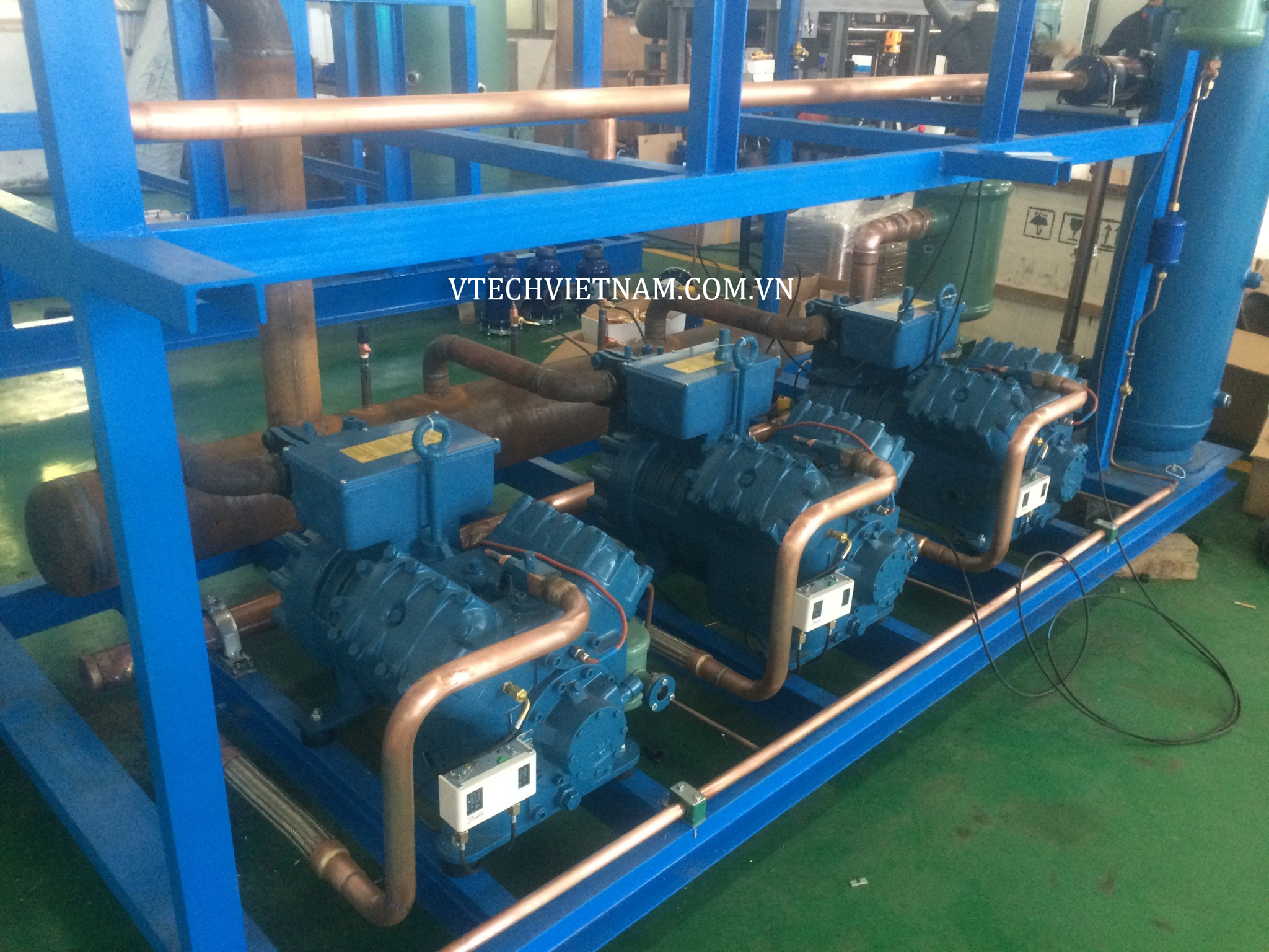 CỤM RACK 3 MÁY NÉN PISTON 20HP, MÁY NÉN FRASCOLD