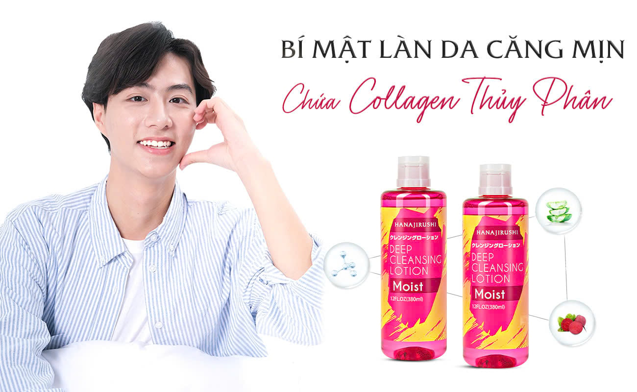Sự thật về Nước tẩy trang Hanajirushi chứa collagen thủy phân