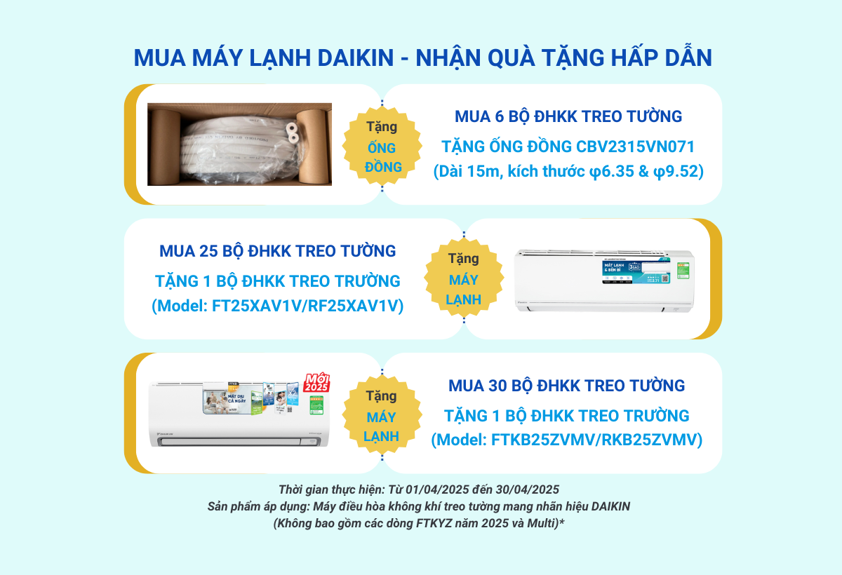 Mua máy lạnh Dakin - Nhận quà tặng hấp dẫn