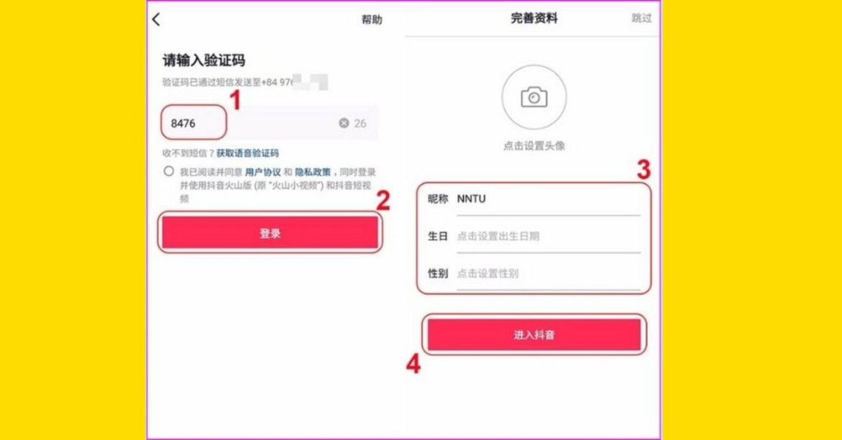 Bước 3: Ở số 1 bạn hãy nhập mã xác nhận được gửi về số điện thoại của bạn < chọn đăng nhập 