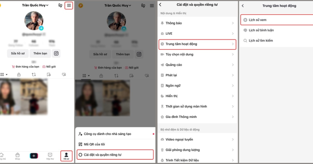 Cách xem lịch sử xem trên TikTok