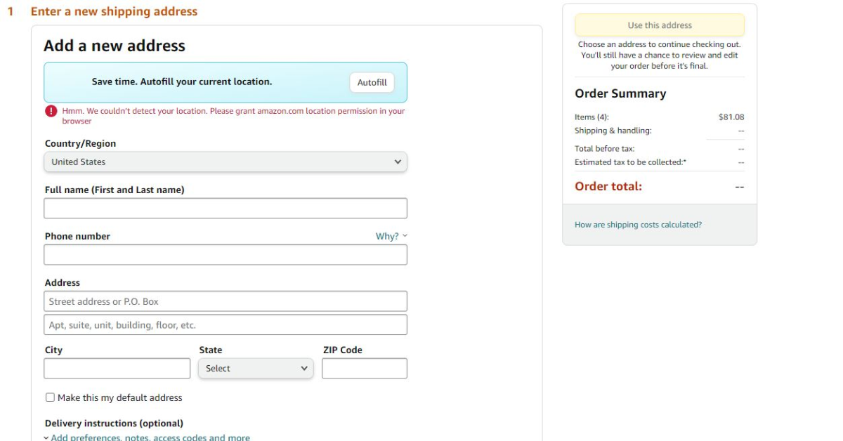 Tạo tài khoản Amazon