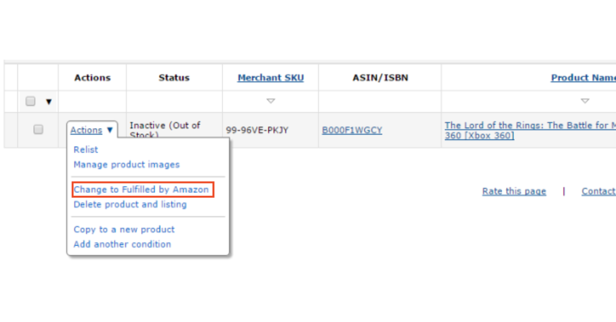 Từ menu thả xuống, chọn 