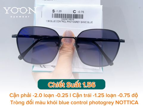 Review Tròng Đổi Màu Khói Chống Ánh Sáng Xanh Nottica 1.56