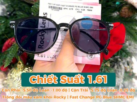 Review Tròng Đổi Màu Xám Khói Thông Minh Rocky 1.61