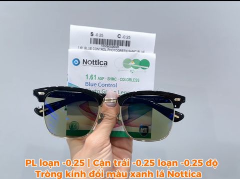 Review Tròng Kính Đổi Màu Xanh Lá Trendy Nottica