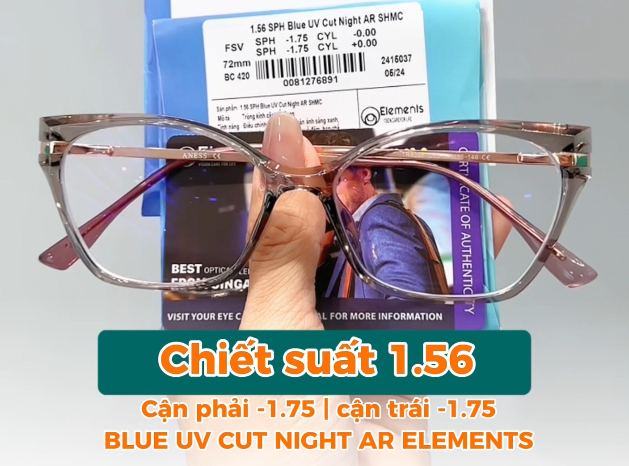 Review Tròng Kính Chống Ánh Sáng Xanh Elements