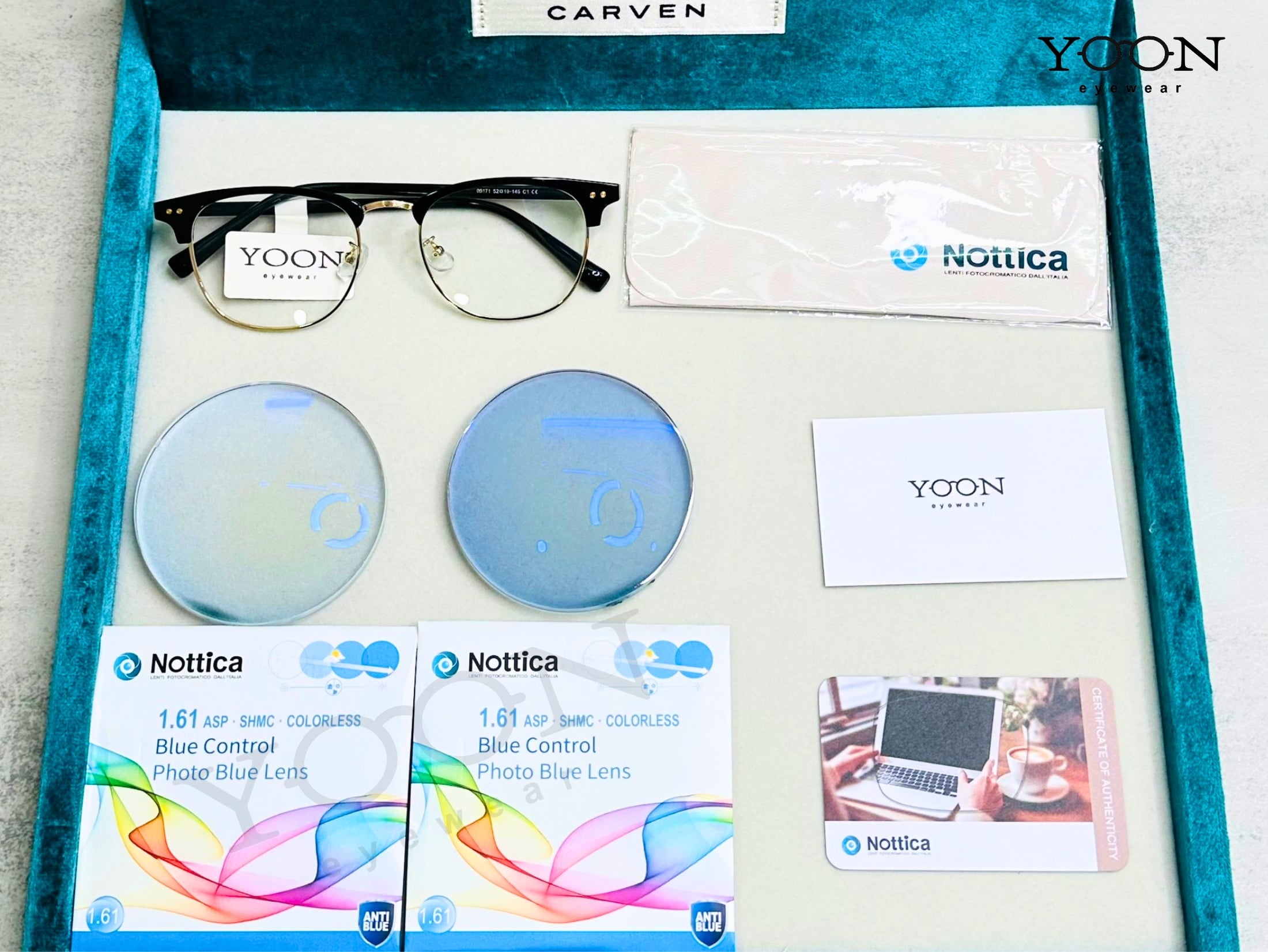 Tròng Đổi Màu NOTTICA N5 JELLY BLUE CONTROL PHOTO 1.61 Blue