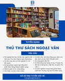 TUYỂN DỤNG THỦ THƯ NHÀ SÁCH NGOẠI VĂN INBOOK (HÀ NỘI)