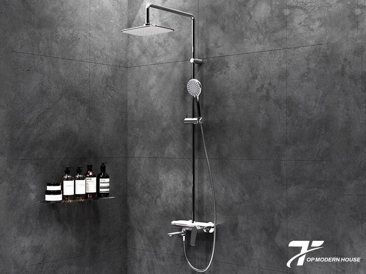 Sen tắm đứng thiết kế cố định, tạo vẻ hiện đại, trong khi sen tắm thường linh hoạt hơn với tay sen cầm tay dễ điều chỉnh.