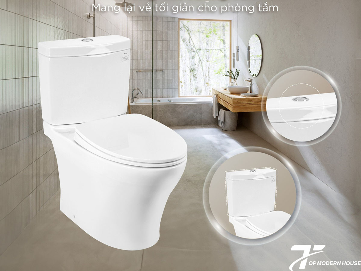 Giá bồn cầu 2 khối TOTO phụ thuộc vào mẫu mã, công nghệ tích hợp, chất liệu men sứ và nguồn gốc phân phối
