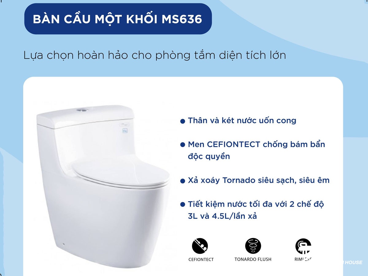 Bồn cầu TOTO 1 khối MS636DT8