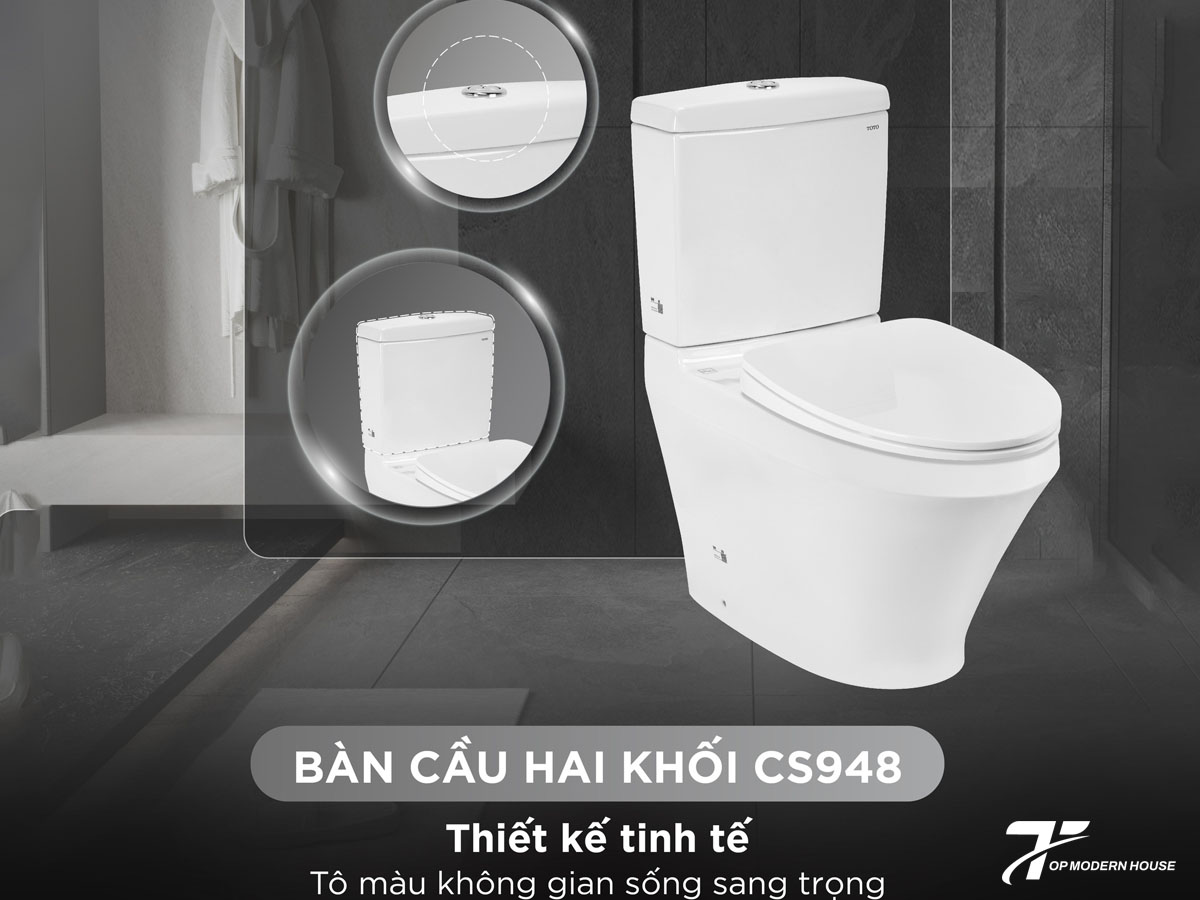 Bồn cầu TOTO 2 khối CS948DT10 sở hữu thiết kế thân kín hiện đại, tích hợp công nghệ xả Tornado mạnh mẽ và lớp men sứ CeFiONtect chống bám bẩn, mang lại hiệu quả xả sạch và dễ dàng vệ sinh