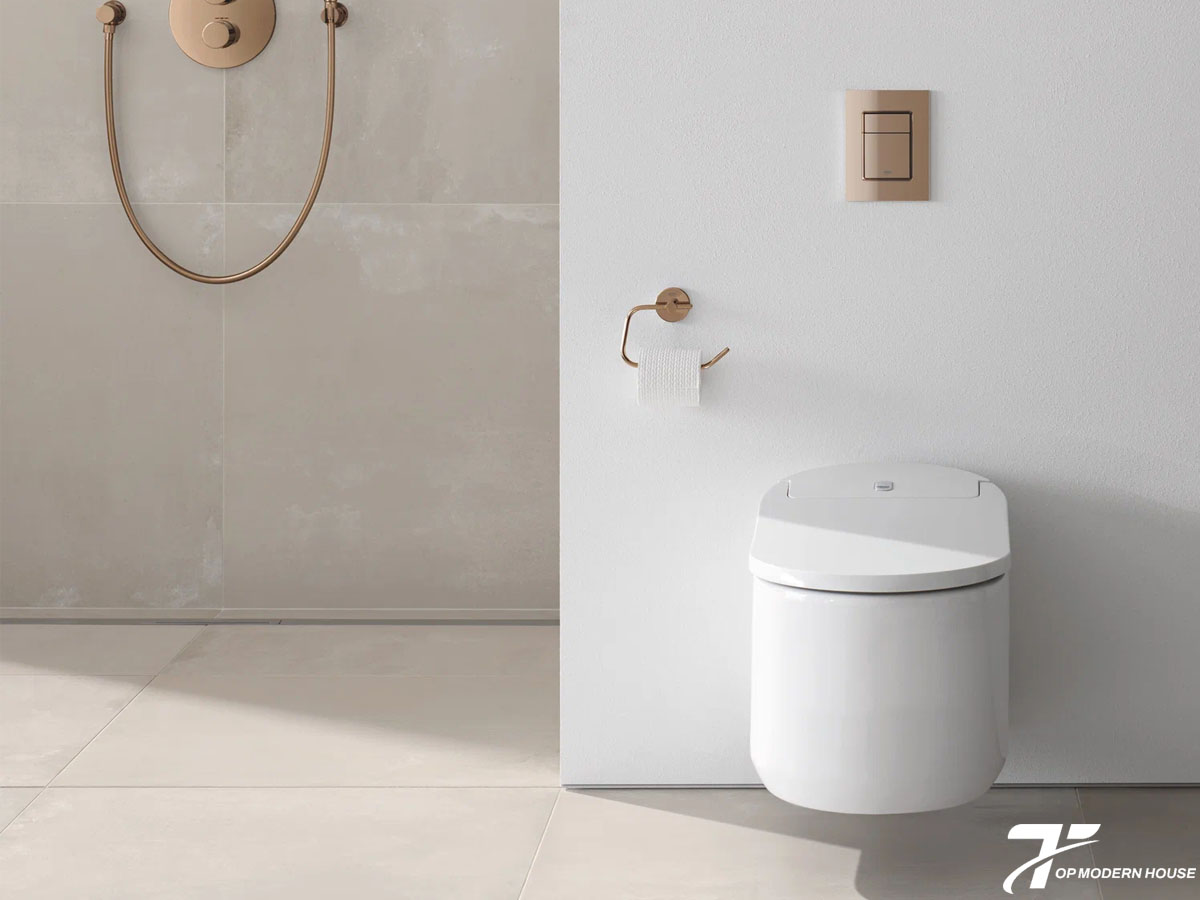 Bồn cầu Grohe nổi bật với thiết kế sang trọng, xả mạnh mẽ, tiết kiệm nước và công nghệ chống bám bẩn hiệu quả.