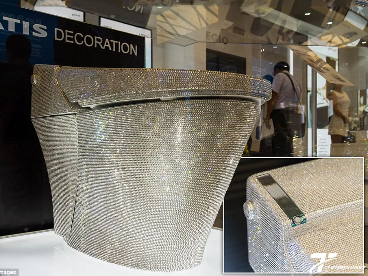 Bồn cầu đính pha lê SWAROVSKI: Tác phẩm nghệ thuật lấp lánh