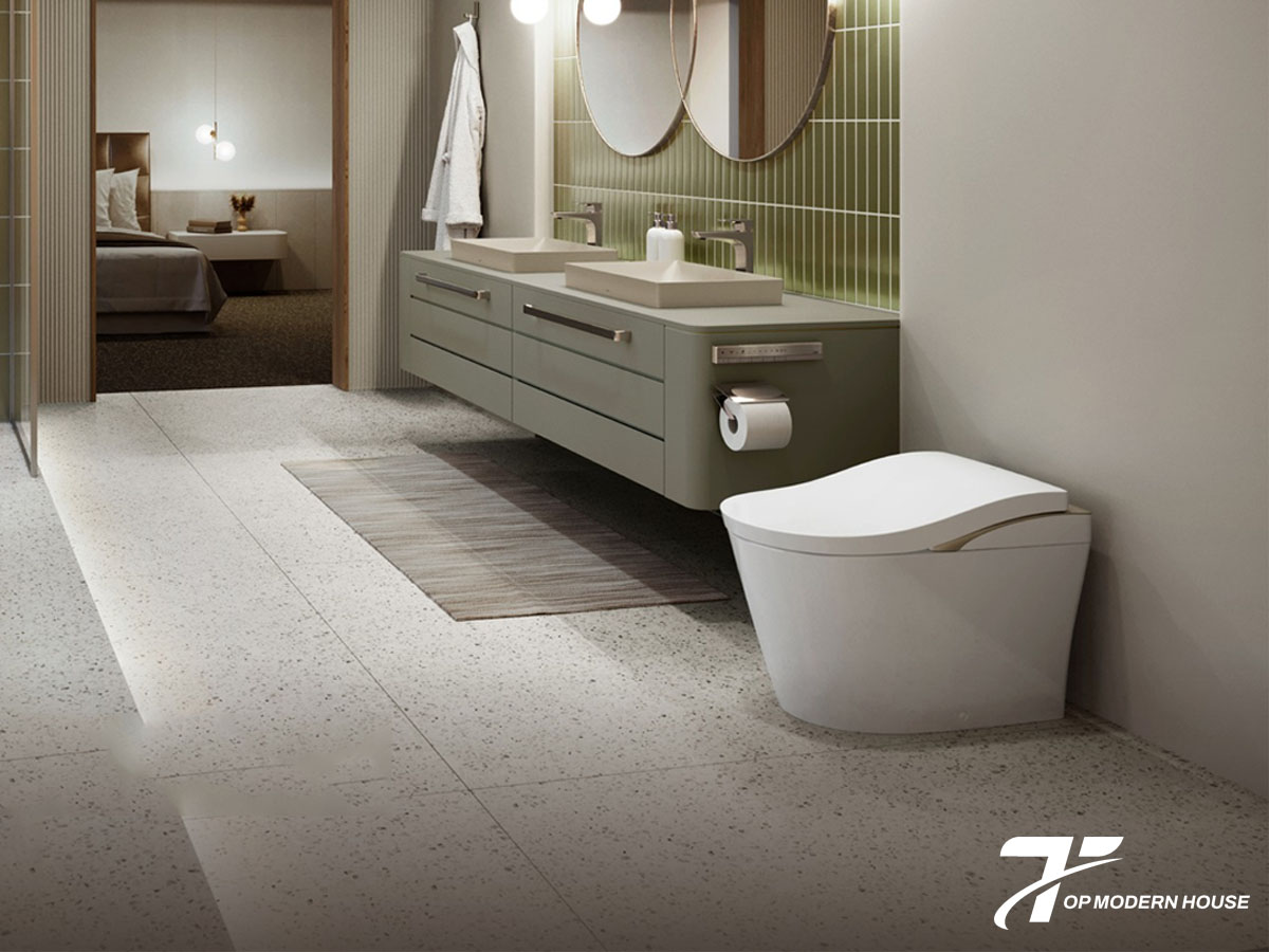 Bồn cầu thông minh TOTO sở hữu thiết kế sang trọng, hiện đại, tôn lên vẻ đẳng cấp cho không gian phòng tắm.