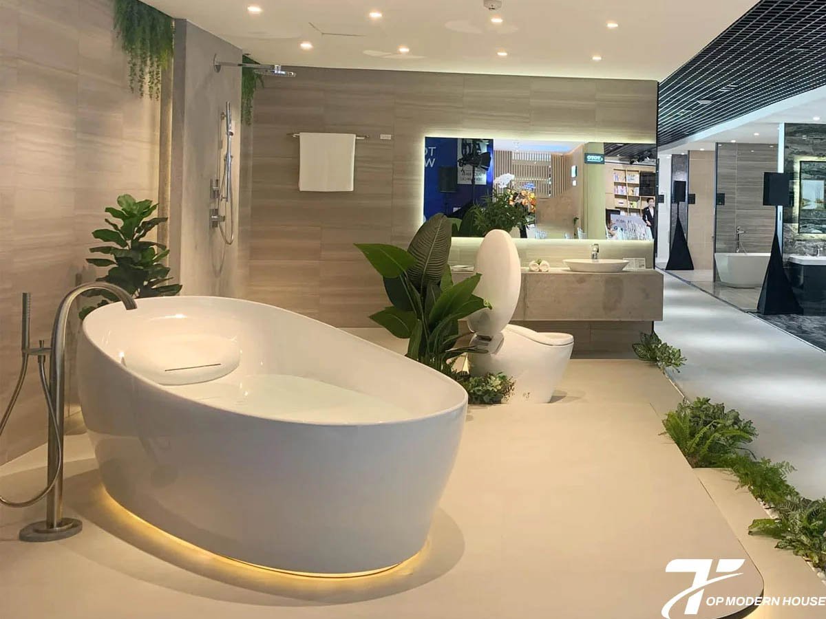 Bồn tắm đặt sàn massage TOTO thư giãn tối đa với hệ thống sục mạnh mẽ.