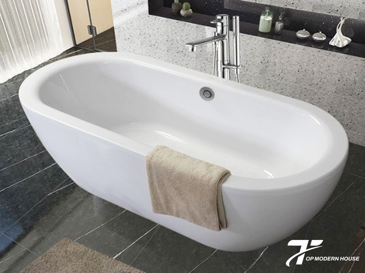 Mẫu bồn tắm thanh lịch với chất liệu gang tráng men bền bỉ