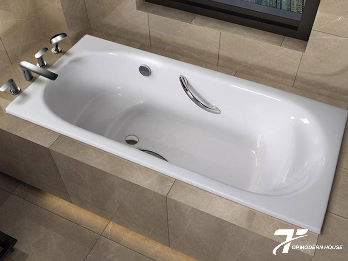 Mẫu bồn tắm xây sử dụng nhựa Acrylic ngọc trai cao cấp