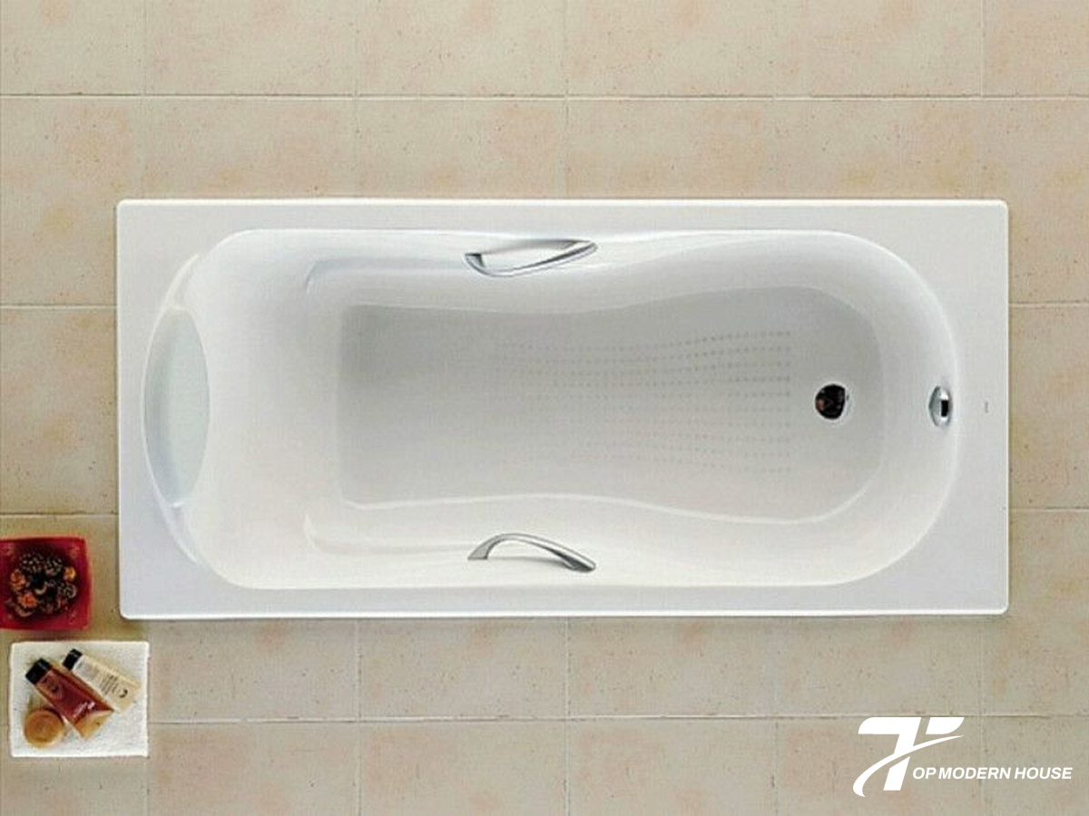 Bồn tắm ngọc trai xây được lắp đặt cố định bằng khung gạch, giữ nguyên vẻ đẹp sang trọng của lớp phủ ngọc trai và phù hợp với không gian rộng.