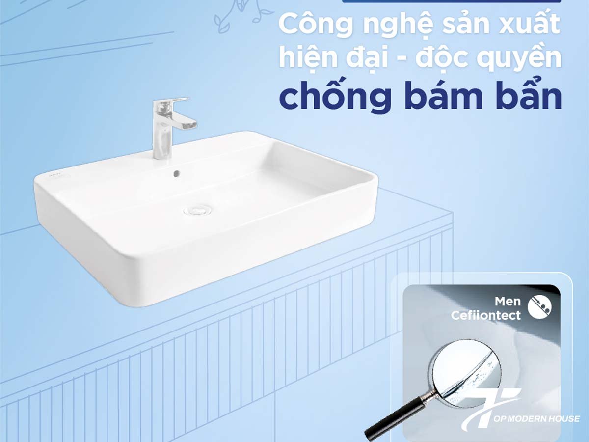 Ưu tiên thiết bị làm từ sứ cao cấp, phủ men chống bám bẩn giúp chống ố vàng và dễ dàng vệ sinh lâu dài.