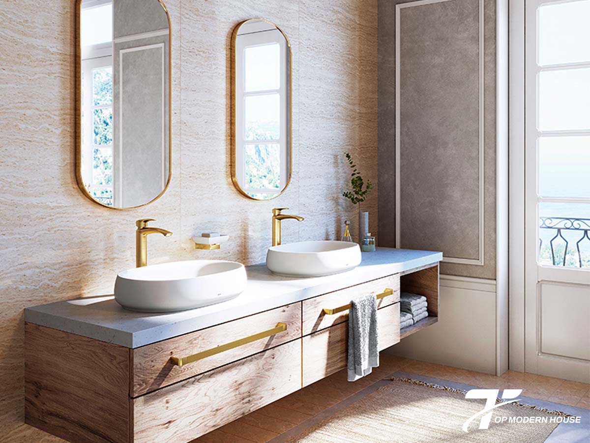 Lavabo là nơi rửa tay, rửa mặt hằng ngày, góp phần tạo nên sự sạch sẽ và thẩm mỹ cho không gian phòng tắm.