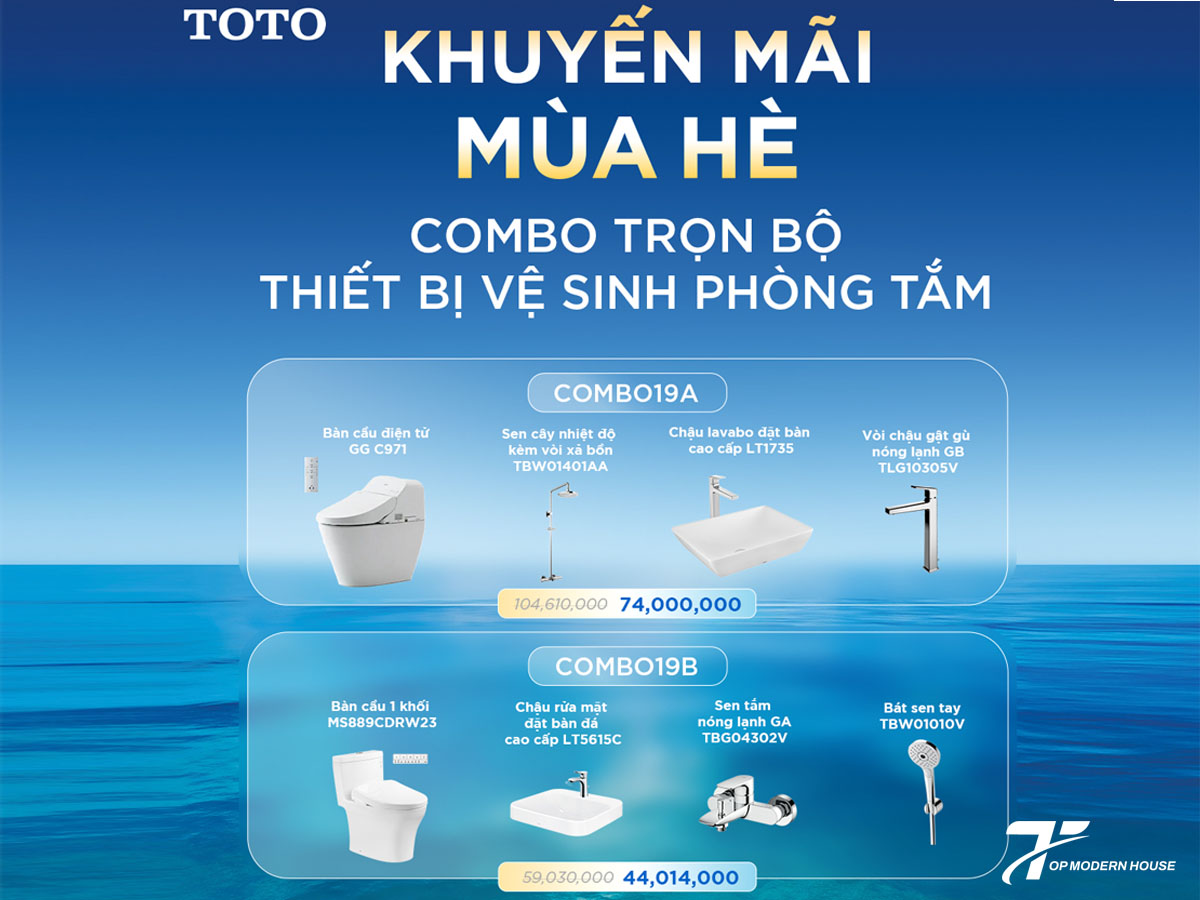 Combo phòng tắm TOTO - Tiện nghi đồng bộ, giảm đến 25%, tiết kiệm cực lớn!