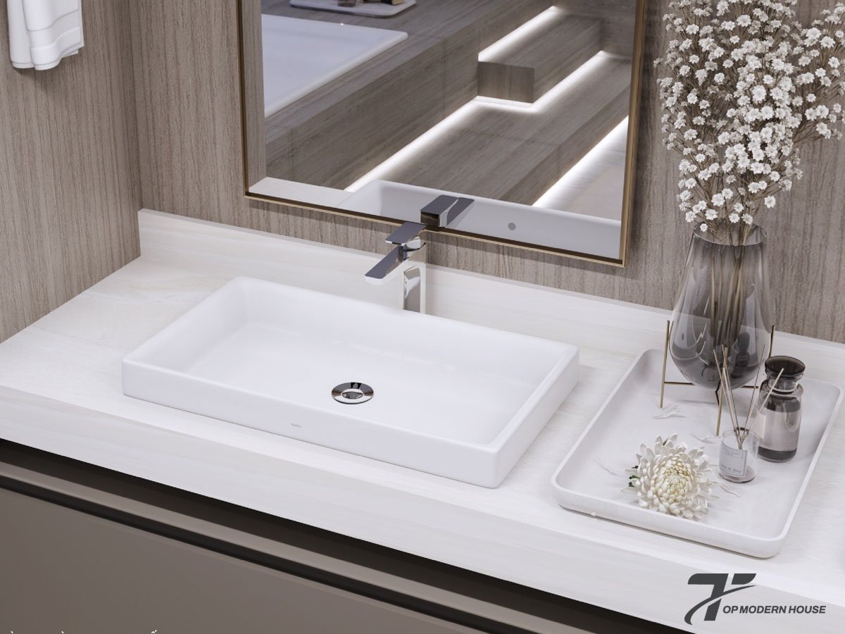 Kích thước chậu rửa mặt hình chữ nhật TOTO