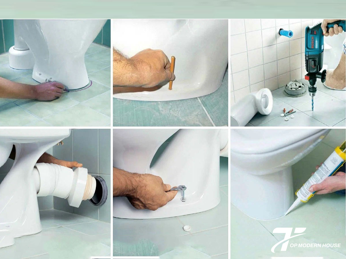 Các bước lắp đặt bồn cầu thoát ngang cụ thể