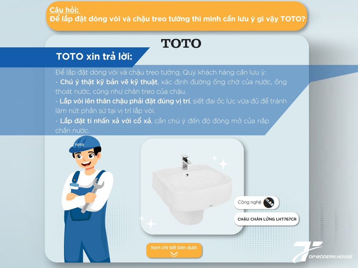 Cần xác định chính xác độ cao, chắc chắn vị trí bắt vít và đảm bảo đường cấp thoát nước đúng chuẩn khi lắp đặt chậu treo tường.