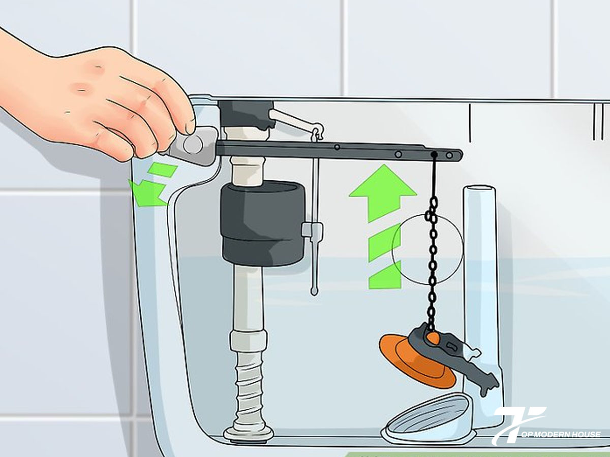 Phao bồn cầu không ngắt nước do nắp bịt lỗ xả lỗi, hỏng
