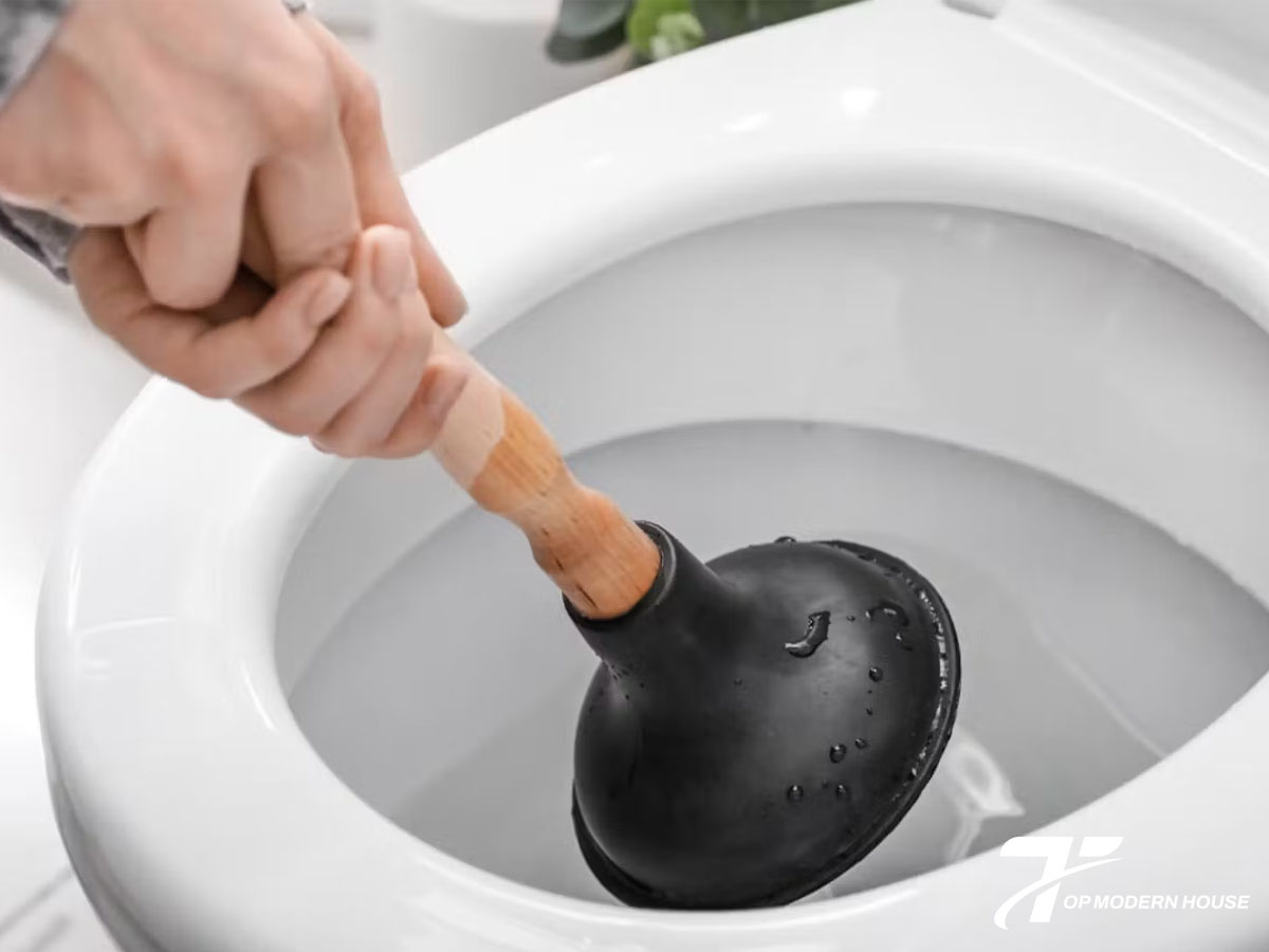 Sử dụng Pittong cao su thông bồn cầu