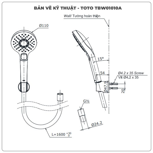 Thông số kỹ thuật bát sen TBW01010A