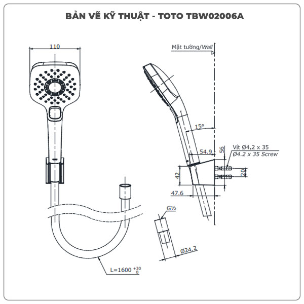 Thông số kỹ thuật bát sen TBW02006A