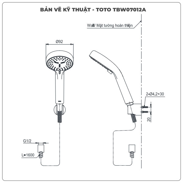 Thông số kỹ thuật bát sen TBW07012A