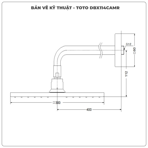 Thông số kỹ thuật bát sen gắn tường TOTO DBX114CAMR
