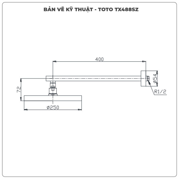Thông số kỹ thuật bát sen gắn tường TOTO TX488SZ